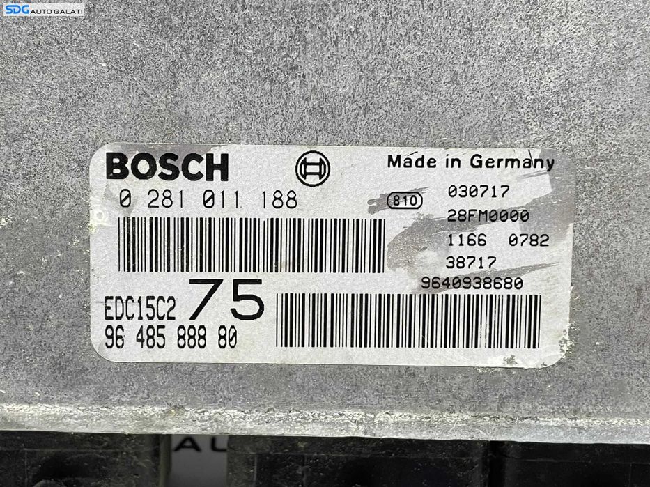 ECU Calculator Motor Bosch Peugeot 307 2.0 HDI 2001 - 2008 Cod 9648588880 0281011188 [L3072] [L3074]