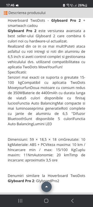 Vând hoverboard in stare perfectă de funcționare