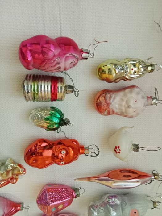 Ёлочные игрушки СССР ( картонаж и стеклянные )