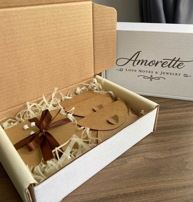 Set cadou romantic cu bijuterie și mesaje de dragoste pentru femei, în cutie elegantă