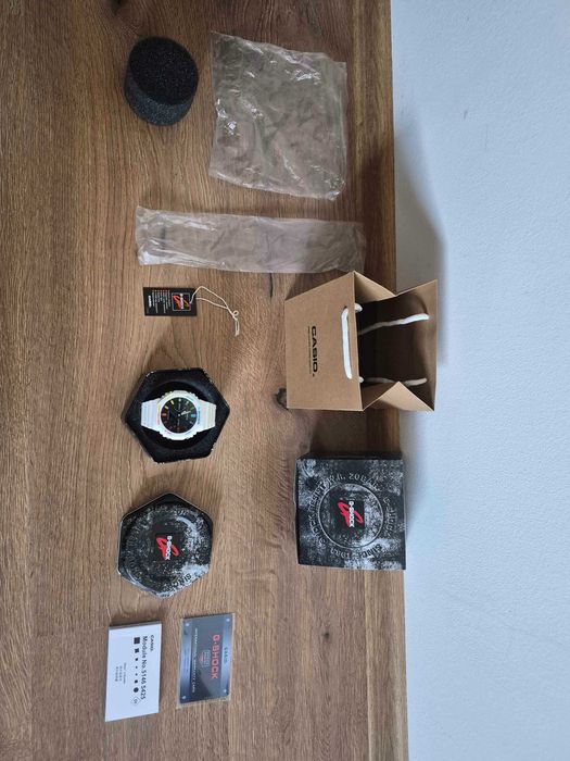 Casio G-Shock GA-2100 Custom White & Rainbow Markers