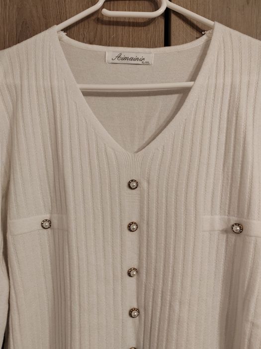 Pulover alb marimea XL