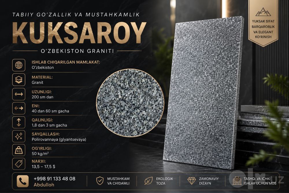 Granit kuksaroy suyluk - milliy toshlar zavotdan. Optom narh