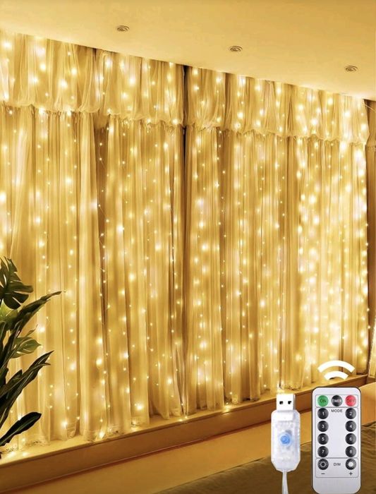 завеса Led лампи коледни 3×3 метра