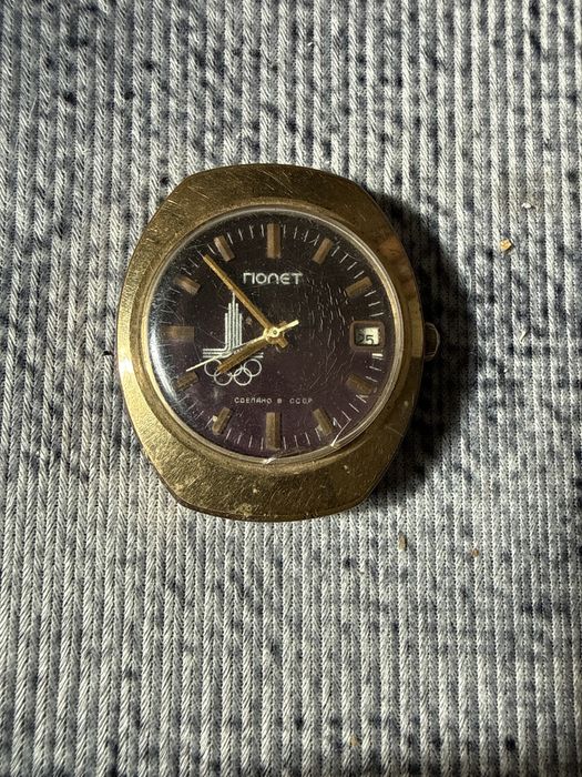 Часы Полет Олимпиада-80 СССР позолота Au10