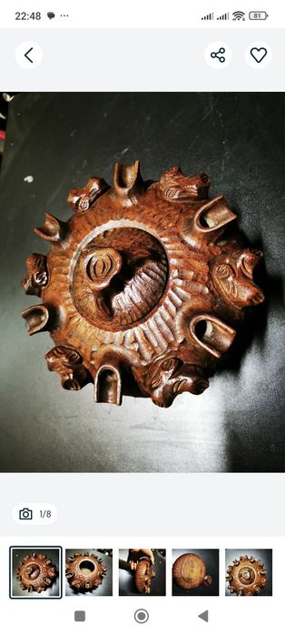 Vand opritor carti cuva pacii sculptata manual lemn masiv