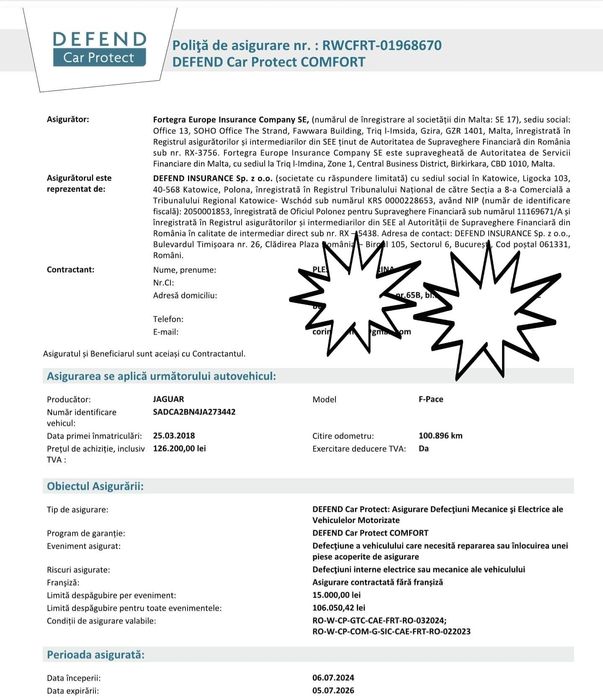 Vând jaguar f-pace 2018 garanție extinsa