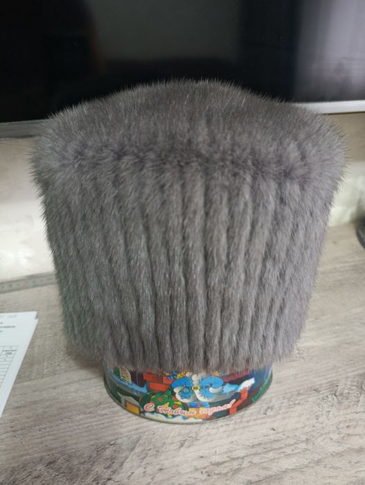 Продам шапку норка голубая