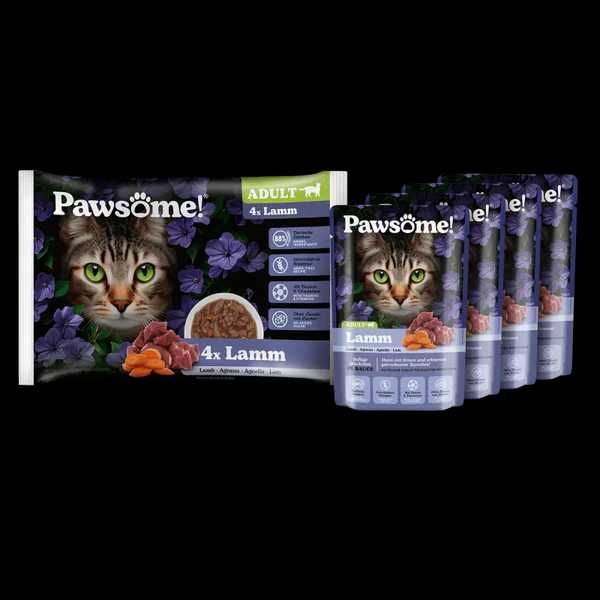 Pawsome! Grain Free мокра храна за котки с Агнешко или Телешко 4х85г