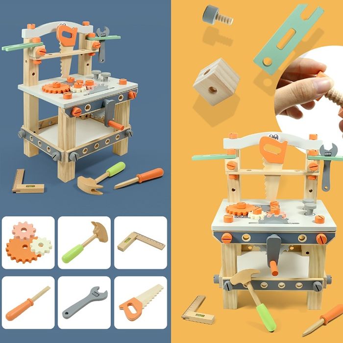 Деревянный Игровой набор с инструментами очень стильный и подойдет люб