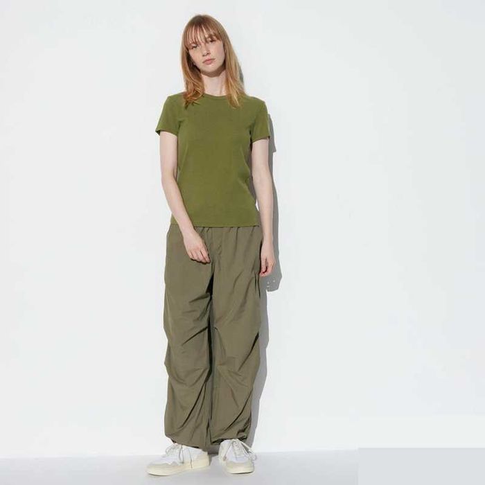Новая женская мягкая ребристая футболка UNIQLO М и L разм зел роз Дост