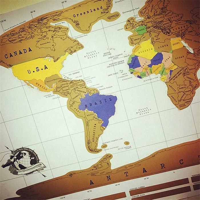 Harta lumii razuibila Am fost acolo - cadou inedit - harta calatorului