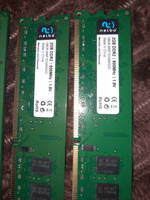 2 placi rami pc 2GB DDR2 | 800MHZ si 2 placi 2GB 2RX& PC2, 70 lei buc.