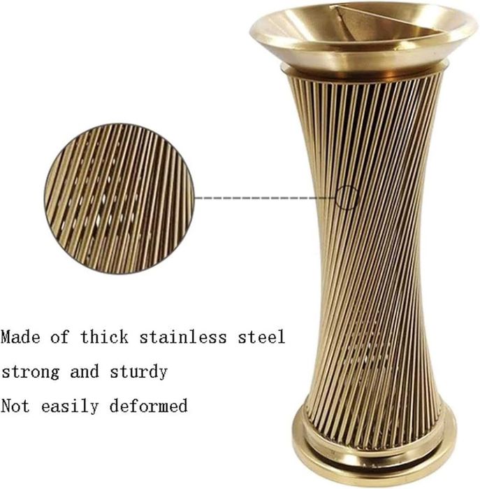 Золотая напольная урна для мусора с пепельницей