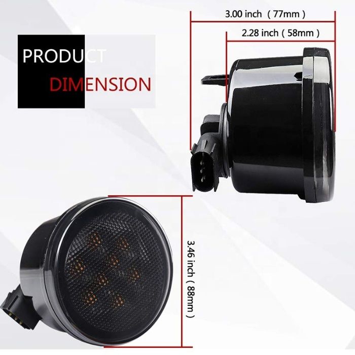 Semnalizari LED cu Angel Eyes Jeep Jeep Wrangler JK Rubicon Sahara 200