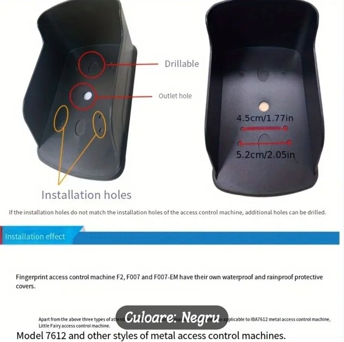 protecție din abs sonerie/interfon/video interfon 17x10,4 cm