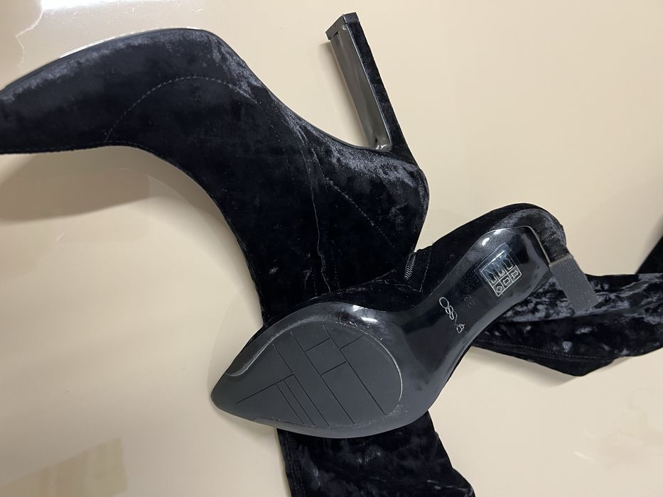 Cizme lungi peste genunchi, Il Paso, 36, din catifea elastica