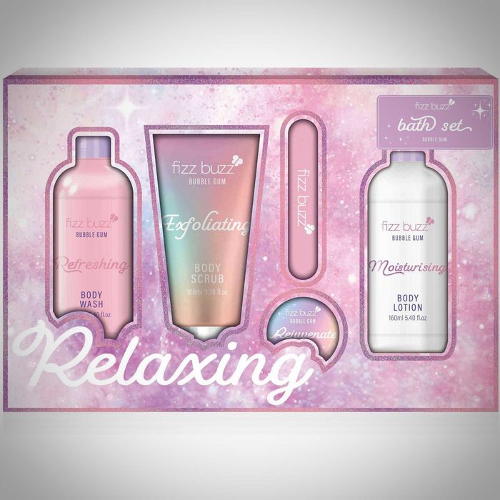 NOU în stoc! Setul de baie Relaxing Fizz Buzz Bubble Gum. 60 RON