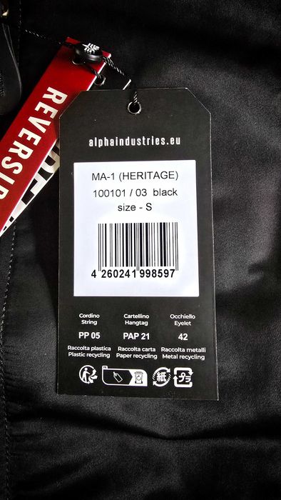 ALPHA INDUSTRIES MA-1 Heritage Bomber Jacket - S