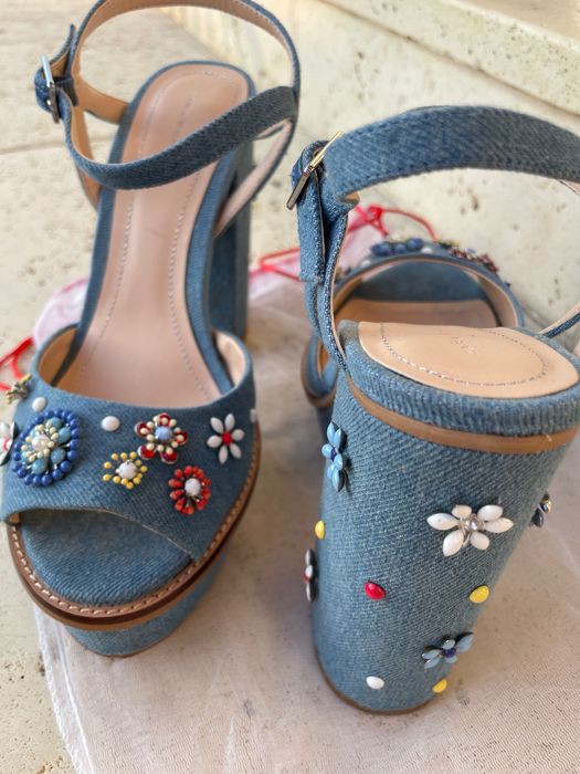 Sandale Zara denim margele