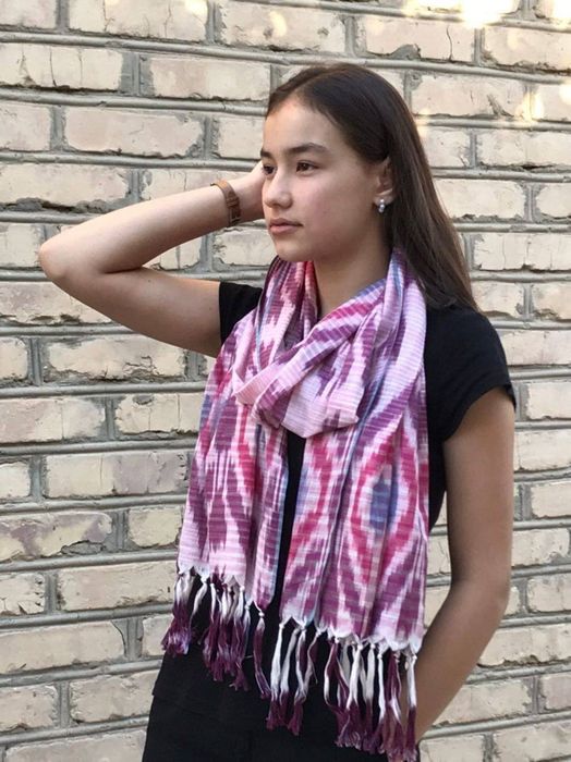 Хлопчатобумажные шарфы ручной работы икат с узбекскими узорами! ™