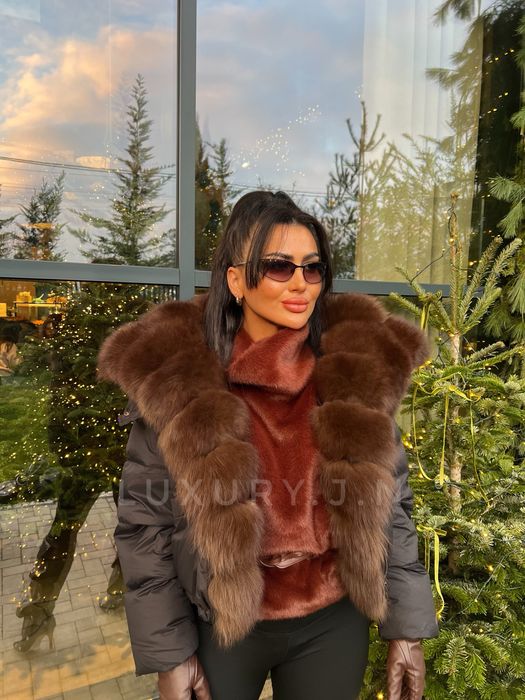 Geaca blana naturala detasabila, gluga