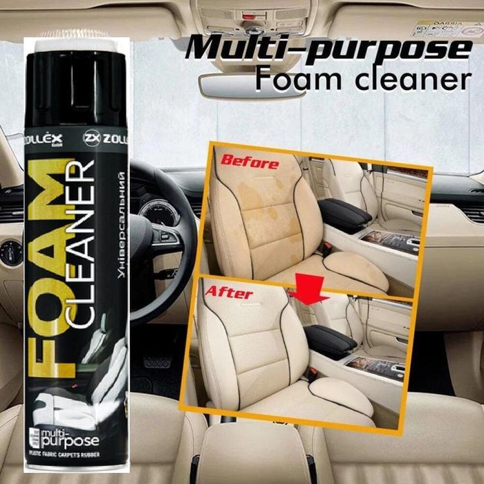 пяна за почистване - интериорна с четка zollex 650мл. zc-233, ...