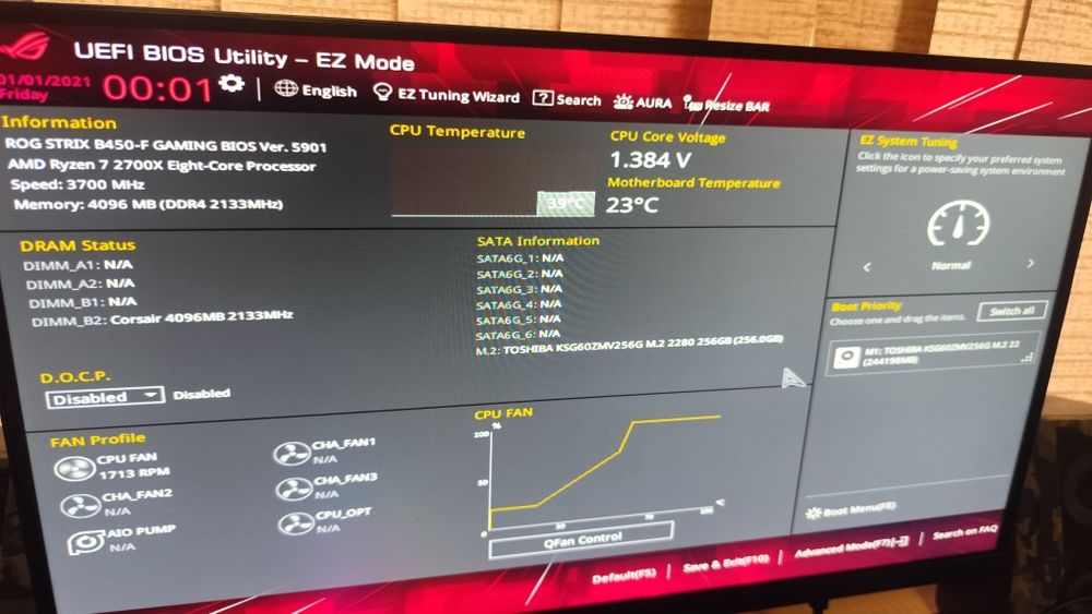 asus rog strix b450f gaming + ryzen 7 2700x