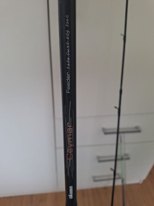 2X Combo Feeder Okuma - Lanseta Ceymar 3.60m 40-80g + Mulineta Carbonite CBF 140a - ca noi
