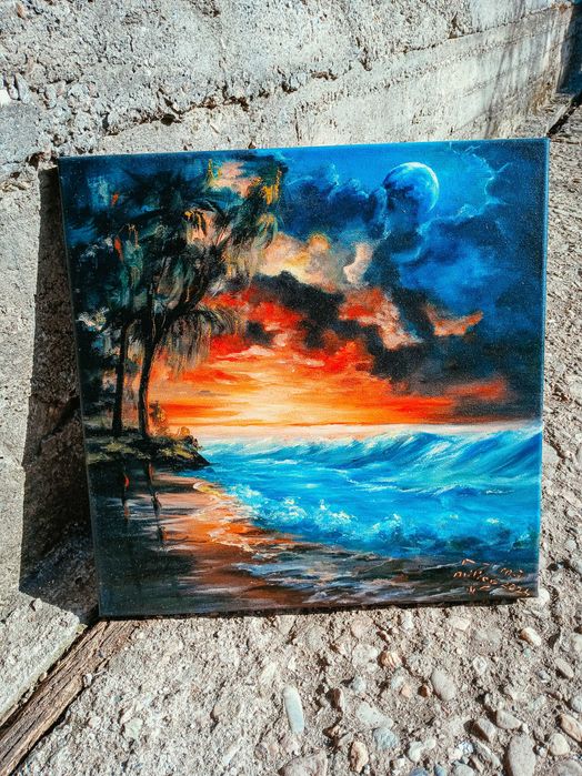 Pictez peisaje pe panza in ulei