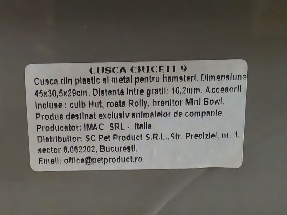 Cusca hamster complet echipata