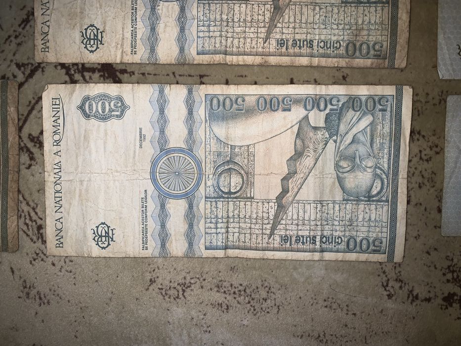 Bancnote românești vechi 1998 Brâncuși 500 lei Eminescu 1000 lei