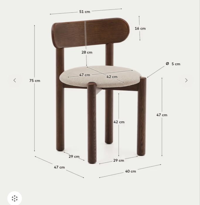 Kave Home 4 броя трапезни столове дърво