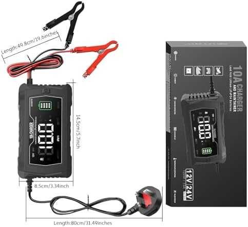Нов Смарт зарядно 10A 12V/24V ремонт режим дисплей за акумулатори кола