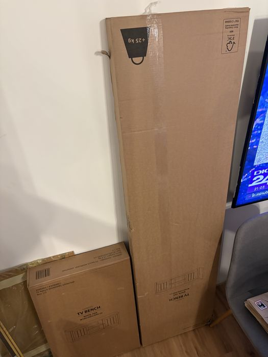 Comodă TV JYSK MARKSKEL 160 cm – nouă, sigilată, alb / stejar