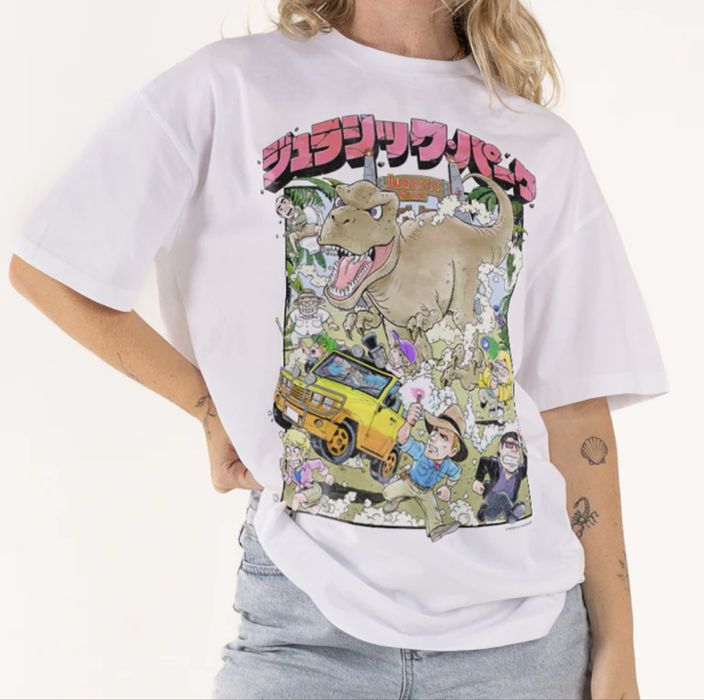 Бежова тениска CROPP Jurassic Park L размер - НОВА