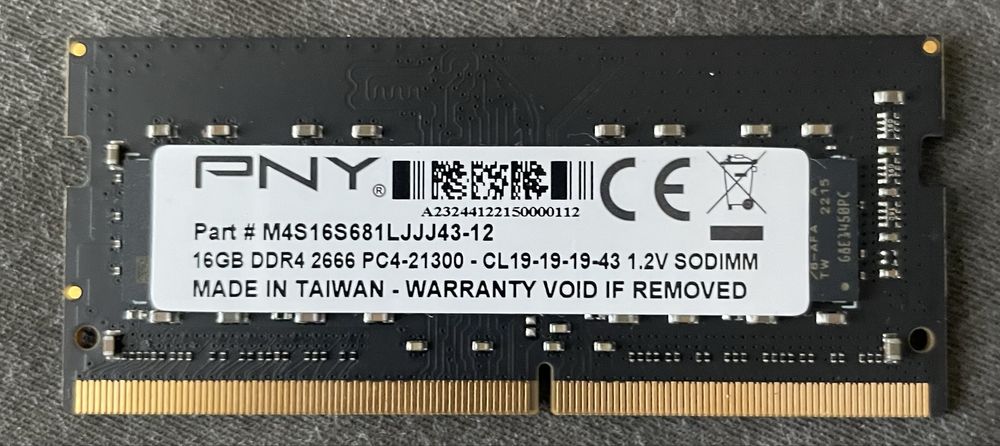 PNY 16GB DDR4 2666MHz sodimm