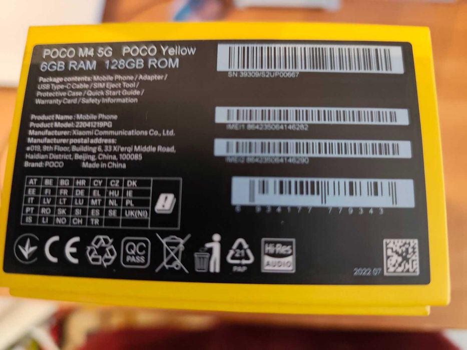 POCO M4 5G yellow, 6GB RAM, 128 GB ROM