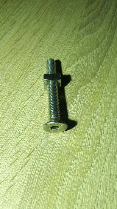 Șurub inox cu cap înecat si imbus A270 APL,  și piulita pătrată de 8mm