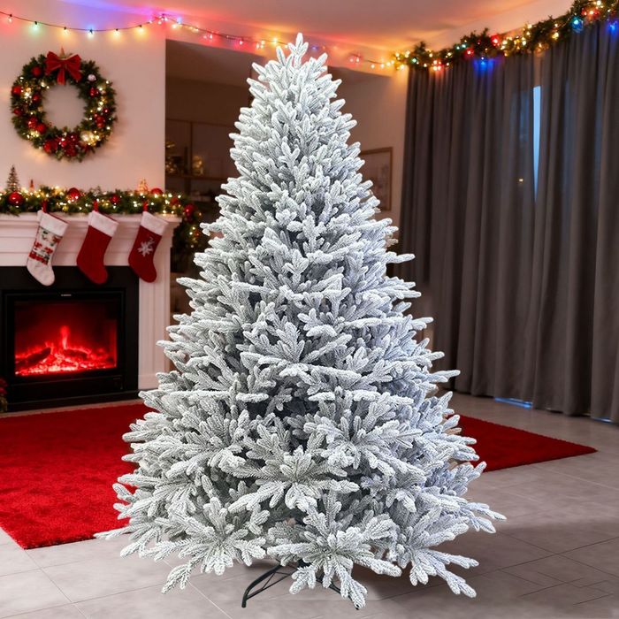 Новогодняя ёлка, заснеженная 100% литая, 240 см.