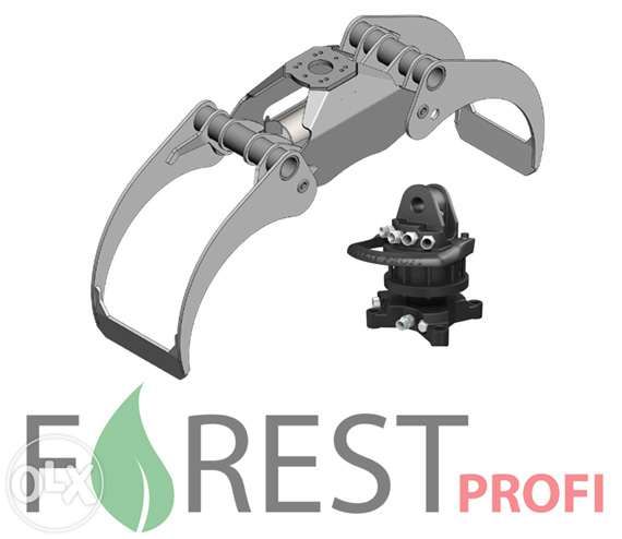 Graifer 135 cm compatibil cu rotator 3 tone cu flansa