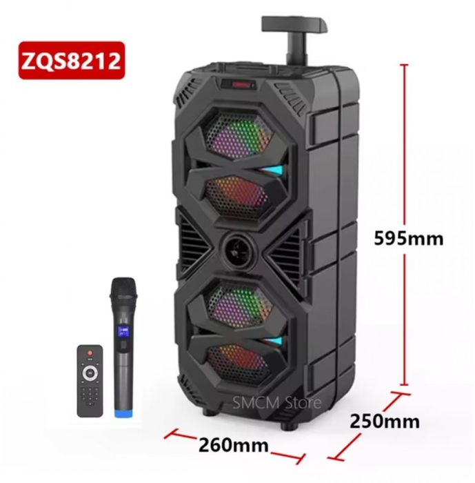 Висококачествена тонколона с микрофон 8"х2