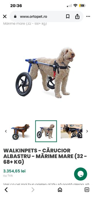 Carucior caine  talie mare