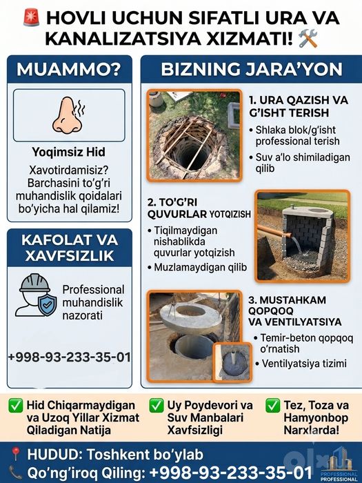Ura, urachi, Santexnik, kanalizatsiya, transheya, padval