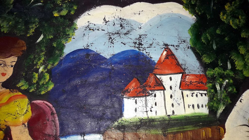 Оригинален ръчно рисуван ковьор за стена, началото на 20-ти век.