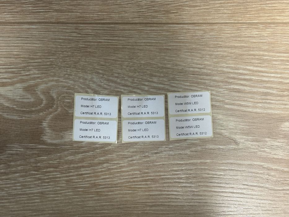 Set LED H7 Osram cu certificare RAR