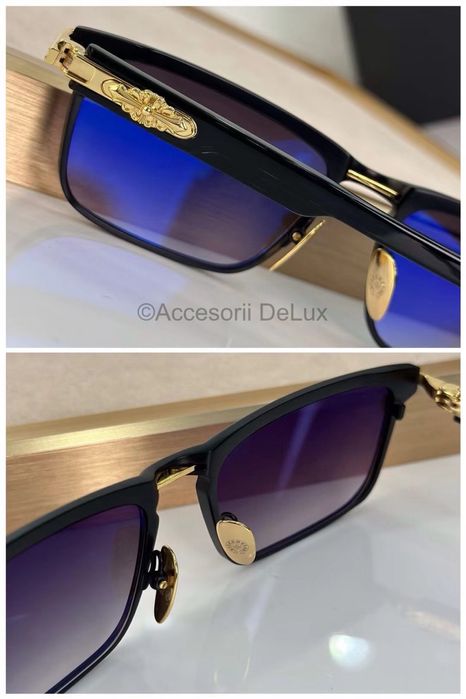 Ochelari de Soare Chrome Hearts You Are Late Gold Noi Full Box [Verificare Colet]