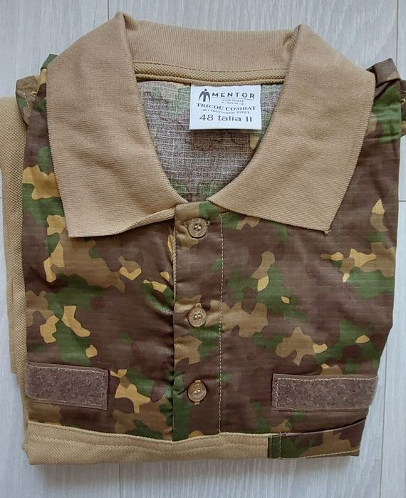 Bluza maneca lunga combat Polo camuflaj