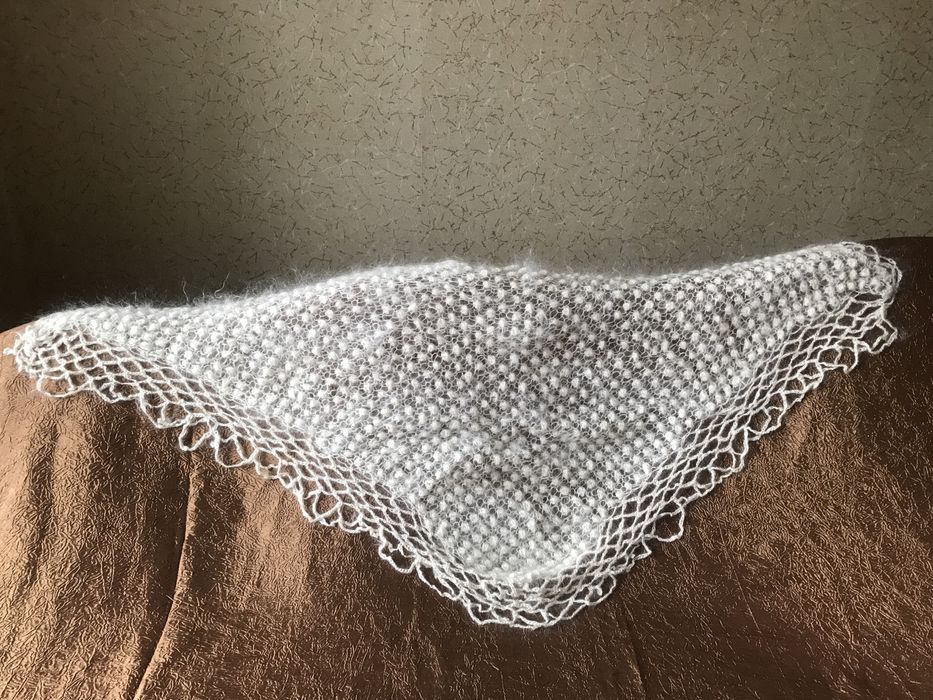 Шаль, косынка пуховая, ангорка