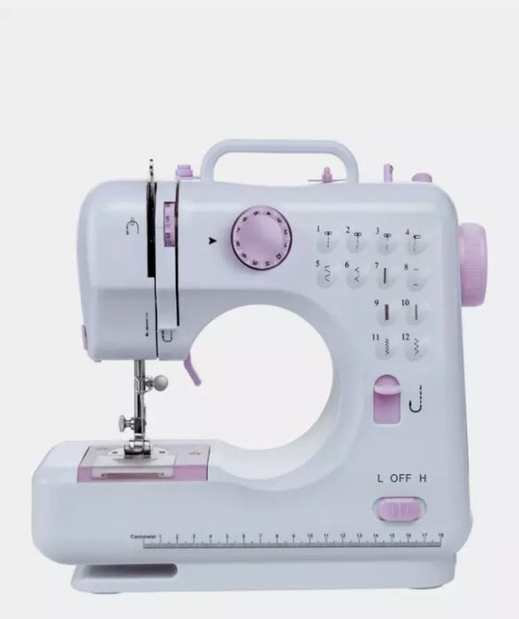 Mini tikuv mashinasi FHSM 505 12 chokli oq plastik korpus